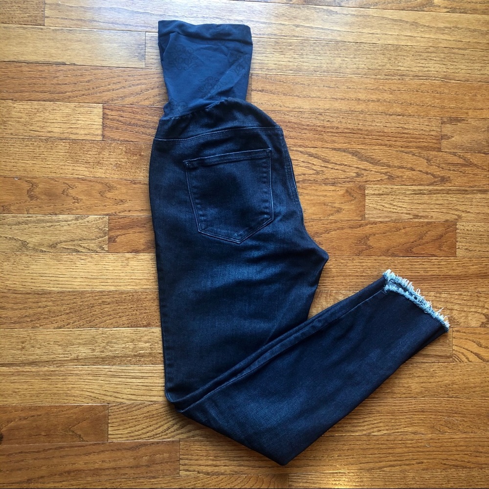 Jessica Simpson raw hem ankle maternity jeans